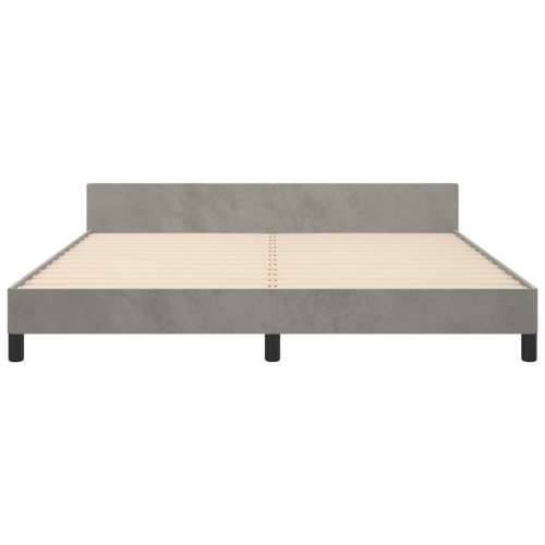 Okvir za krevet s uzglavljem svjetlosivi 180x200 cm baršunasti - Svjetlosiva 180 x 200 cm Okomite pruge Cijena