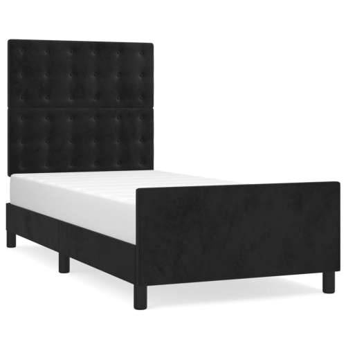 Okvir za krevet s uzglavljem crni 90x190 cm baršunasti - Crna 90 x 190 cm gumbi Cijena