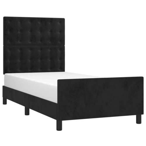 Okvir za krevet s uzglavljem crni 90x190 cm baršunasti - Crna 90 x 190 cm gumbi Cijena