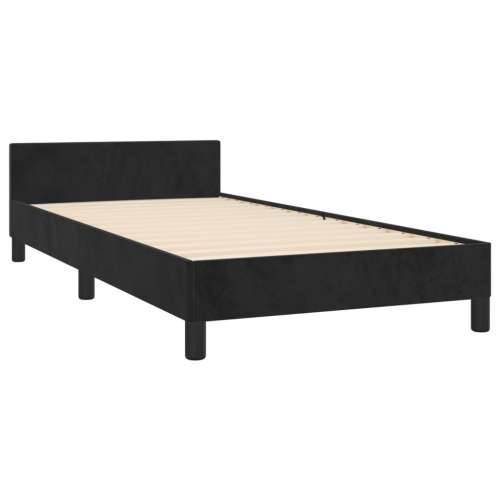 Okvir za krevet s uzglavljem crni 90x190 cm baršunasti - Crna 90 x 190 cm gumbi Cijena