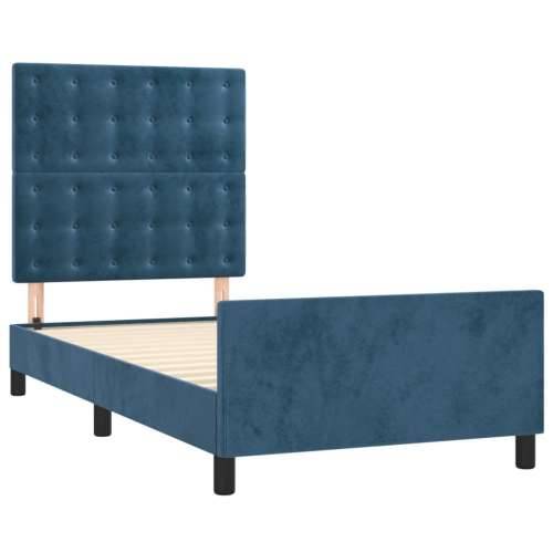 Okvir za krevet bez madraca tamnoplavi 90x200 cm baršunasti - Tamno plava 90 x 200 cm gumbi Cijena