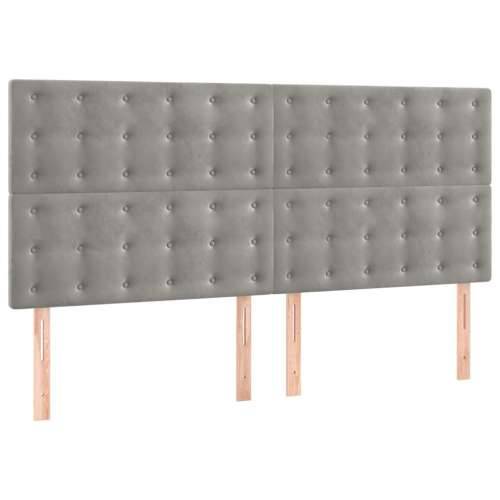 Okvir za krevet s uzglavljem svjetlosivi 180x200 cm baršunasti - Svjetlosiva 180 x 200 cm gumbi Cijena