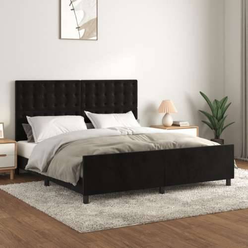 Okvir za krevet s uzglavljem crni 180x200 cm baršunasti - Crna 180 x 200 cm gumbi Cijena