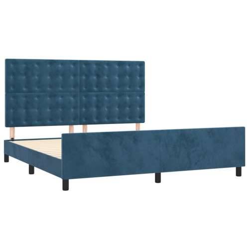 Okvir za krevet s uzglavljem tamnoplavi 180x200 cm baršunasti - Tamno plava 180 x 200 cm gumbi Cijena