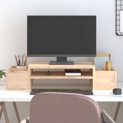 Stalak za monitor 70 x 27,5 x 15 cm od masivne borovine - Prirodna 70 x 27.5 x 15 cm Cijena