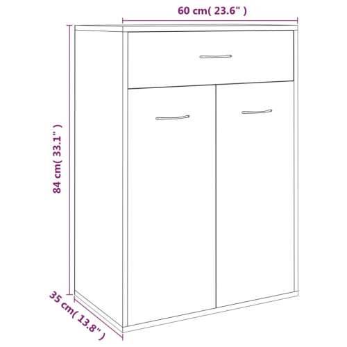 Ormarić za cipele boja hrasta 60 x 35 x 84 cm konstruirano drvo - Dimljeni hrast 1 Cijena