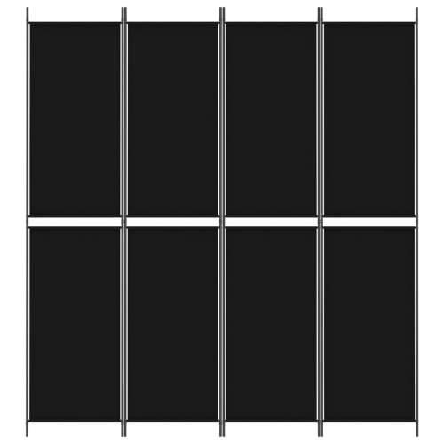 Sobna pregrada s 4 panela crna 200 x 220 cm od tkanine Cijena