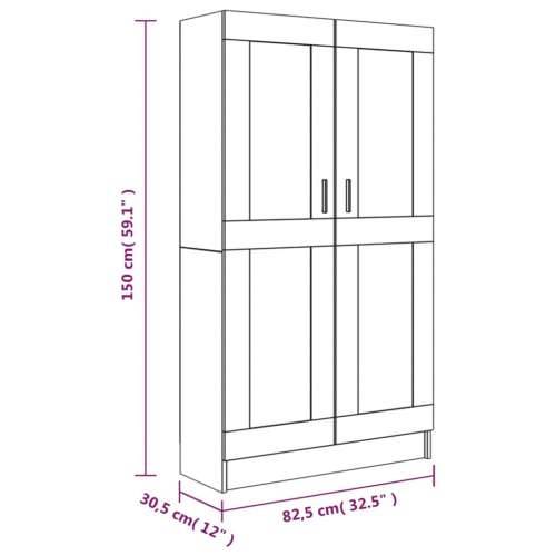 Ormarić za knjige boja dimljenog hrasta 82,5x30,5x150 cm drveni - Dimljeni hrast 1 150 cm Cijena