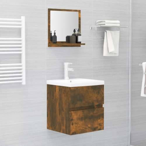 Kupaonsko ogledalo boja dimljenog hrasta 40x10,5x37 cm drveno - Dimljeni hrast 40 x 10.5 x 37 cm 1 Cijena