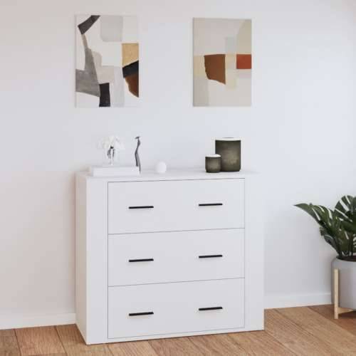 Komoda bijela 80 x 33 x 70 cm od konstruiranog drva - Bijela 1 Cijena