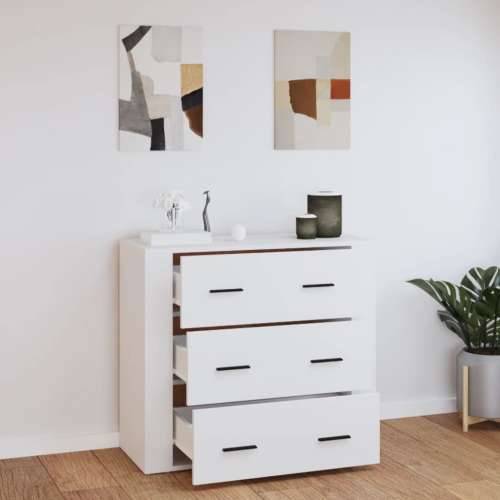 Komoda bijela 80 x 33 x 70 cm od konstruiranog drva - Bijela 1 Cijena