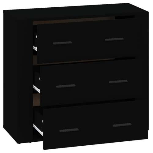 Komoda crna 80 x 33 x 70 cm od konstruiranog drva - Crna 1 Cijena