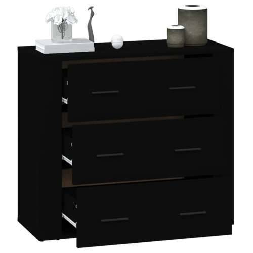 Komoda crna 80 x 33 x 70 cm od konstruiranog drva - Crna 1 Cijena