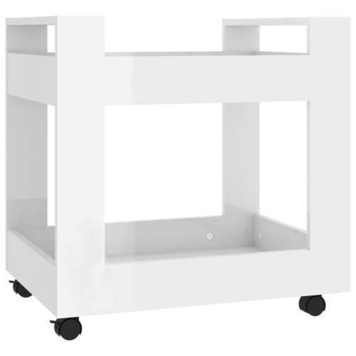 Kolica za radni stol sjajna bijela 60x45x60cm konstruirano drvo Cijena