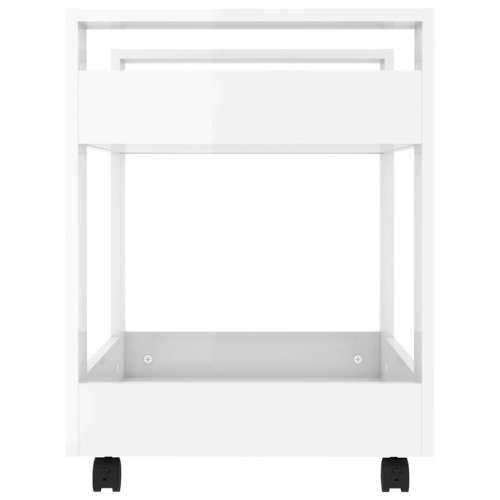 Kolica za radni stol sjajna bijela 60x45x60cm konstruirano drvo Cijena