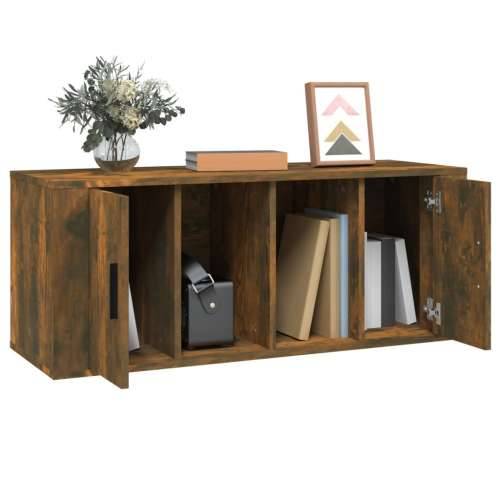 TV ormarić boja dimljenog hrasta 100x35x40 cm konstruirano drvo - Dimljeni hrast 1 Cijena