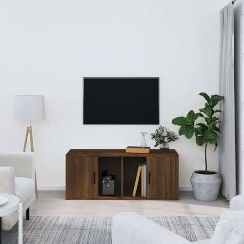 TV ormarić boja smeđeg hrasta 100x35x40 cm konstruirano drvo - Smeđi hrast 1 Cijena