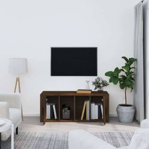 TV ormarić boja smeđeg hrasta 100x35x40 cm konstruirano drvo - Smeđi hrast 1 Cijena