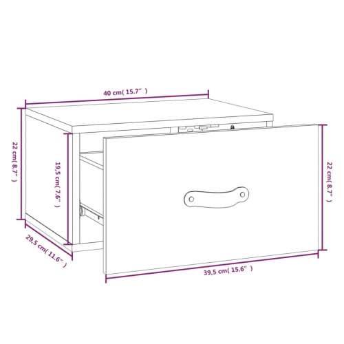 Zidni noćni ormarići 2 kom 40 x 29,5 x 22 cm - Prirodna 2 1 Cijena