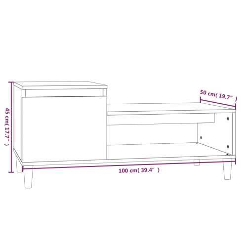 Stolić za kavu boja hrasta 100 x 50 x 45 cm konstruirano drvo - sonoma hrast 1 Cijena