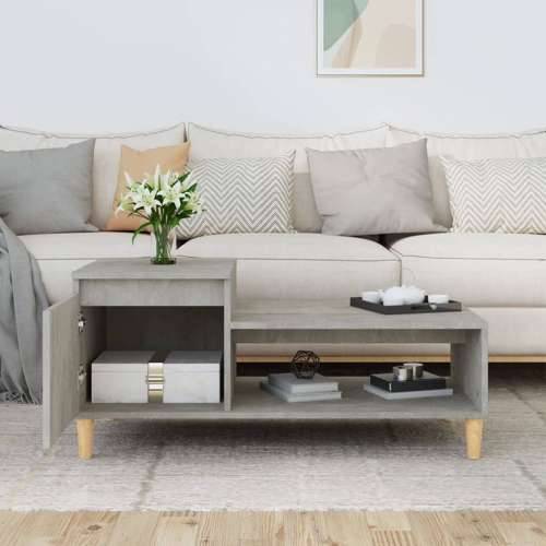 Stolić za kavu boja betona 100x50x45 cm od konstruiranog drva - Beton siva 1 Cijena