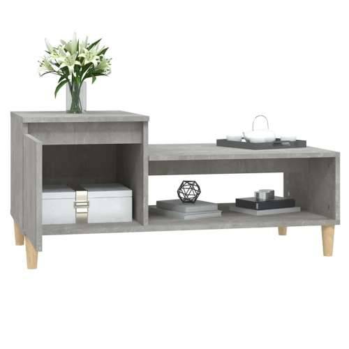 Stolić za kavu boja betona 100x50x45 cm od konstruiranog drva - Beton siva 1 Cijena