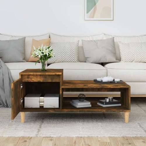 Stolić za kavu boja hrasta 100x50x45 cm konstruirano drvo - Dimljeni hrast 1 Cijena