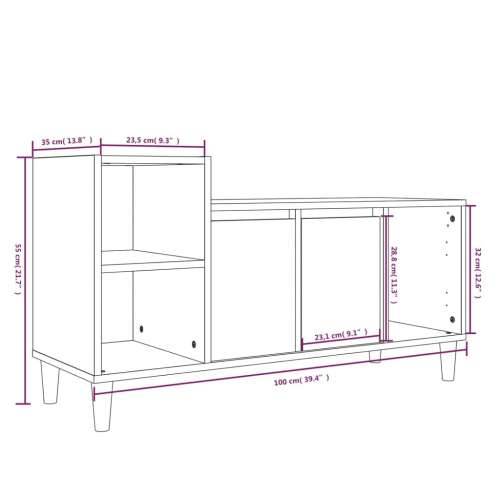 TV ormarić bijeli 100 x 35 x 55 cm od konstruiranog drva - Bijela 1 Cijena