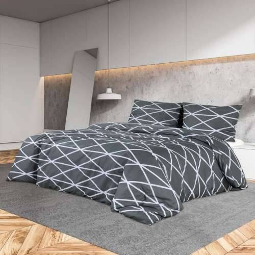 Set posteljine za poplun sivi 135 x 200 cm pamučni - tamnosiva i bijela 135 x 200 cm + 80 x 80 cm 1 Cijena
