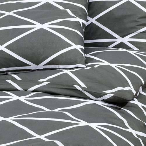 Set posteljine za poplun sivi 135 x 200 cm pamučni - tamnosiva i bijela 135 x 200 cm + 80 x 80 cm 1 Cijena