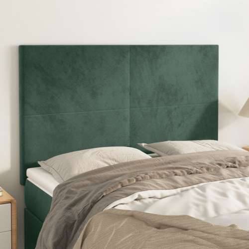 Uzglavlja 4 kom tamnozeleni 72 x 5 x 78/88 cm baršunasta - Tamnozelena 144 cm 1 Visoko Cijena