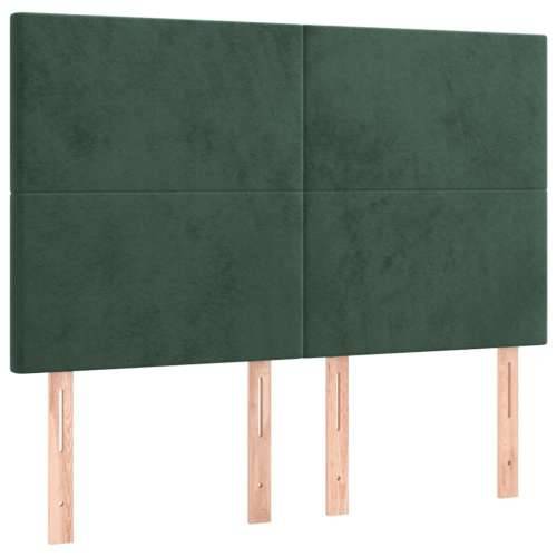 Uzglavlja 4 kom tamnozeleni 72 x 5 x 78/88 cm baršunasta - Tamnozelena 144 cm 1 Visoko Cijena