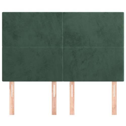 Uzglavlja 4 kom tamnozeleni 72 x 5 x 78/88 cm baršunasta - Tamnozelena 144 cm 1 Visoko Cijena