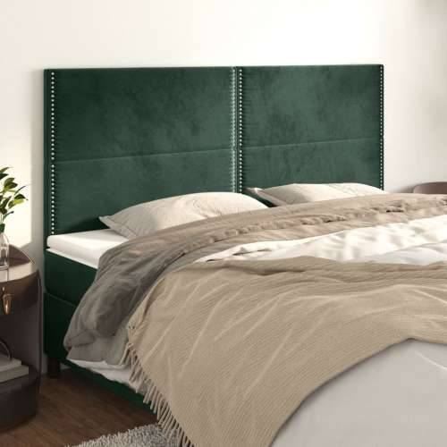 Uzglavlja 4 kom tamnozeleni 80x5x78/88 cm baršunasta - Tamnozelena 160 cm 1 Visoko Cijena