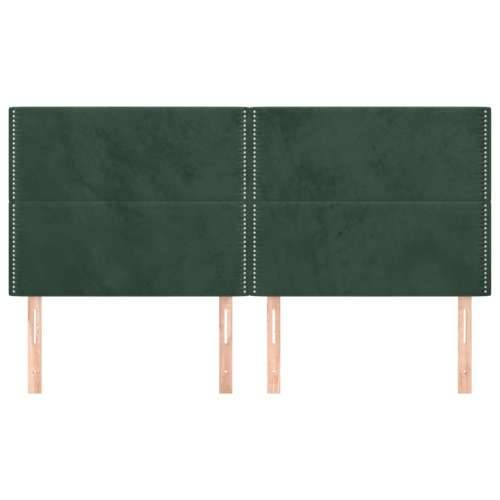 Uzglavlja 4 kom tamnozeleni 80x5x78/88 cm baršunasta - Tamnozelena 160 cm 1 Visoko Cijena