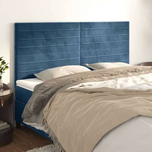 Uzglavlja 4 kom tamnoplavi 80x5x78/88 cm baršunasta - Tamno plava 160 cm 1 Visoko Cijena