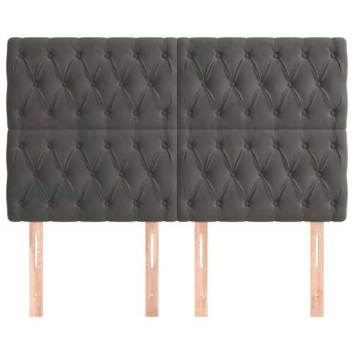 Uzglavlja 4 kom tamnosivi 80x7x78/88 cm baršunasta - Tamno siva 160 cm 4 Visoko Cijena