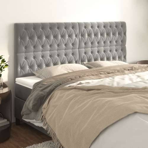 Uzglavlje 4 kom svjetlosivi 90x7x78/88 cm baršunasta - Svjetlosiva 180 cm 4 Visoko Cijena