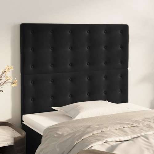 Uzglavlja 2 kom crna 100x5x78/88 cm baršunasta - Crna 100 cm 1 Visoko Cijena