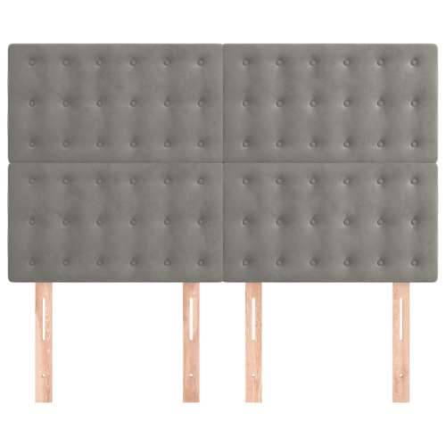 Uzglavlja 4 kom svjetlosivi 72 x 5 x 78/88 cm baršunasta - Svjetlosiva 144 cm 1 Visoko Cijena