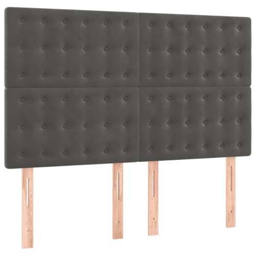 Uzglavlja 4 kom tamnosivi 72 x 5 x 78/88 cm baršunasta - Tamno siva 144 cm 1 Visoko Cijena