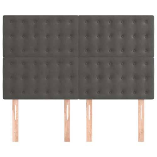 Uzglavlja 4 kom tamnosivi 72 x 5 x 78/88 cm baršunasta - Tamno siva 144 cm 1 Visoko Cijena