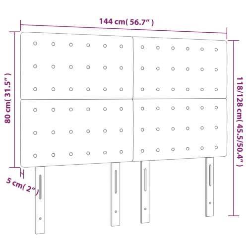 Uzglavlja 4 kom tamnosivi 72 x 5 x 78/88 cm baršunasta - Tamno siva 144 cm 1 Visoko Cijena