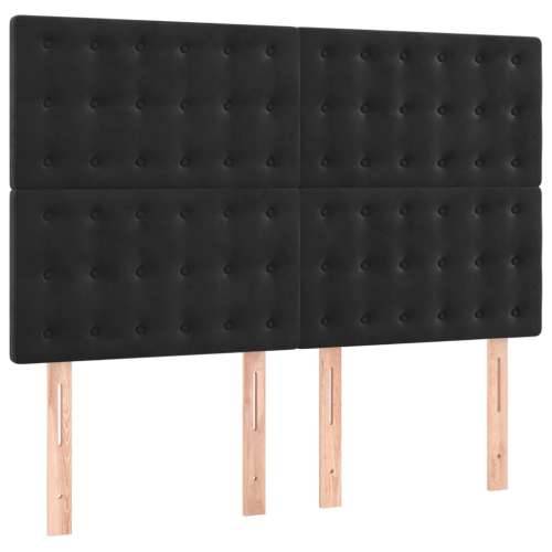 Uzglavlja 4 kom crni 72 x 5 x 78/88 cm baršunasta - Crna 144 cm 1 Visoko Cijena