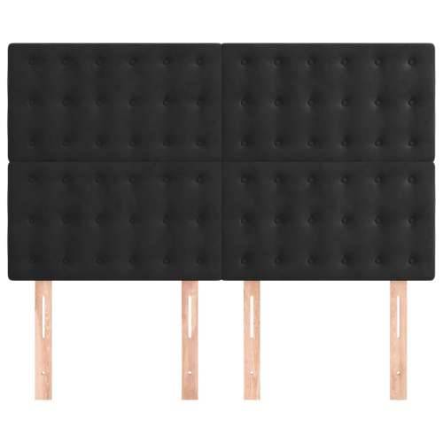Uzglavlja 4 kom crni 72 x 5 x 78/88 cm baršunasta - Crna 144 cm 1 Visoko Cijena