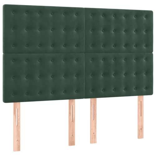 Uzglavlja 4 kom tamnozeleni 72 x 5 x 78/88 cm baršunasta - Tamnozelena 144 cm 1 Visoko Cijena