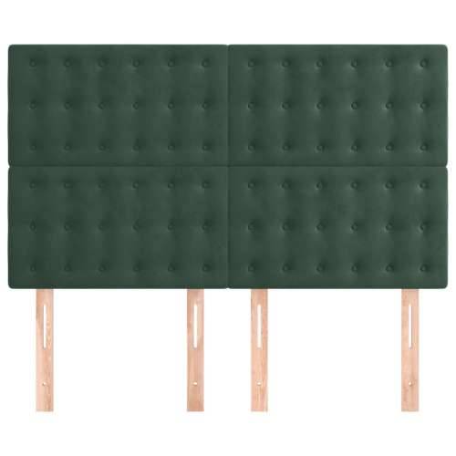 Uzglavlja 4 kom tamnozeleni 72 x 5 x 78/88 cm baršunasta - Tamnozelena 144 cm 1 Visoko Cijena
