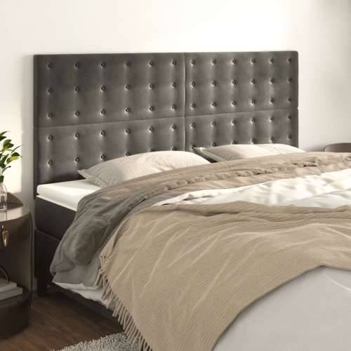 Uzglavlja 4 kom tamnosivi 80x5x78/88 cm baršunasta - Tamno siva 160 cm 1 Visoko Cijena