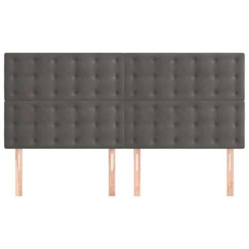 Uzglavlja 4 kom tamnosivi 80x5x78/88 cm baršunasta - Tamno siva 160 cm 1 Visoko Cijena