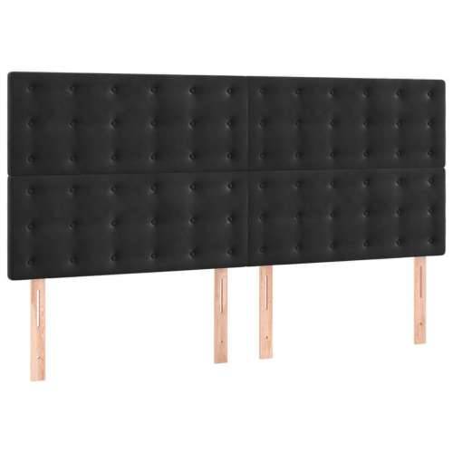 Uzglavlja 4 kom crni 80x5x78/88 cm baršunasta - Crna 160 cm 1 Visoko Cijena